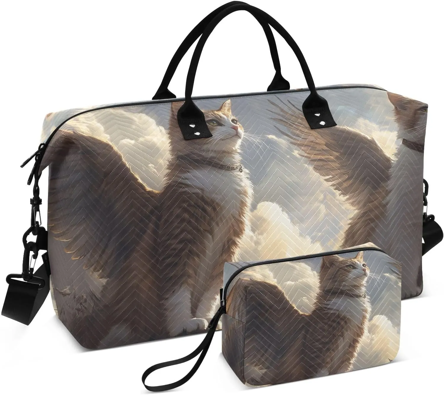 Cat Wing Duffel Bag for Travel Gym Sport, Weekender Travel Bags Carry on Overnight Bag