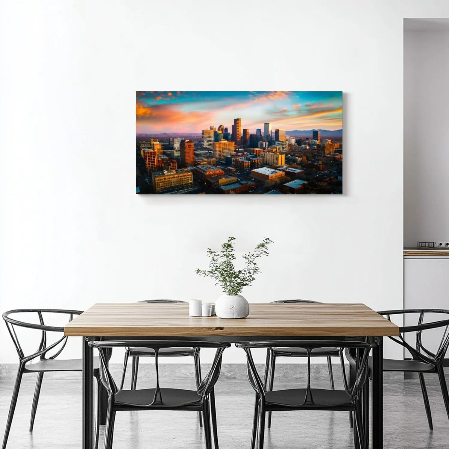 CHAUSSUREBAR Large Canvas Wall Art Alpine Glow Denver Sunrise Canvas Art Prints Pictures Wall Decor Living Room Wall Paintings for Bedroom Bathroom 20" x 40"