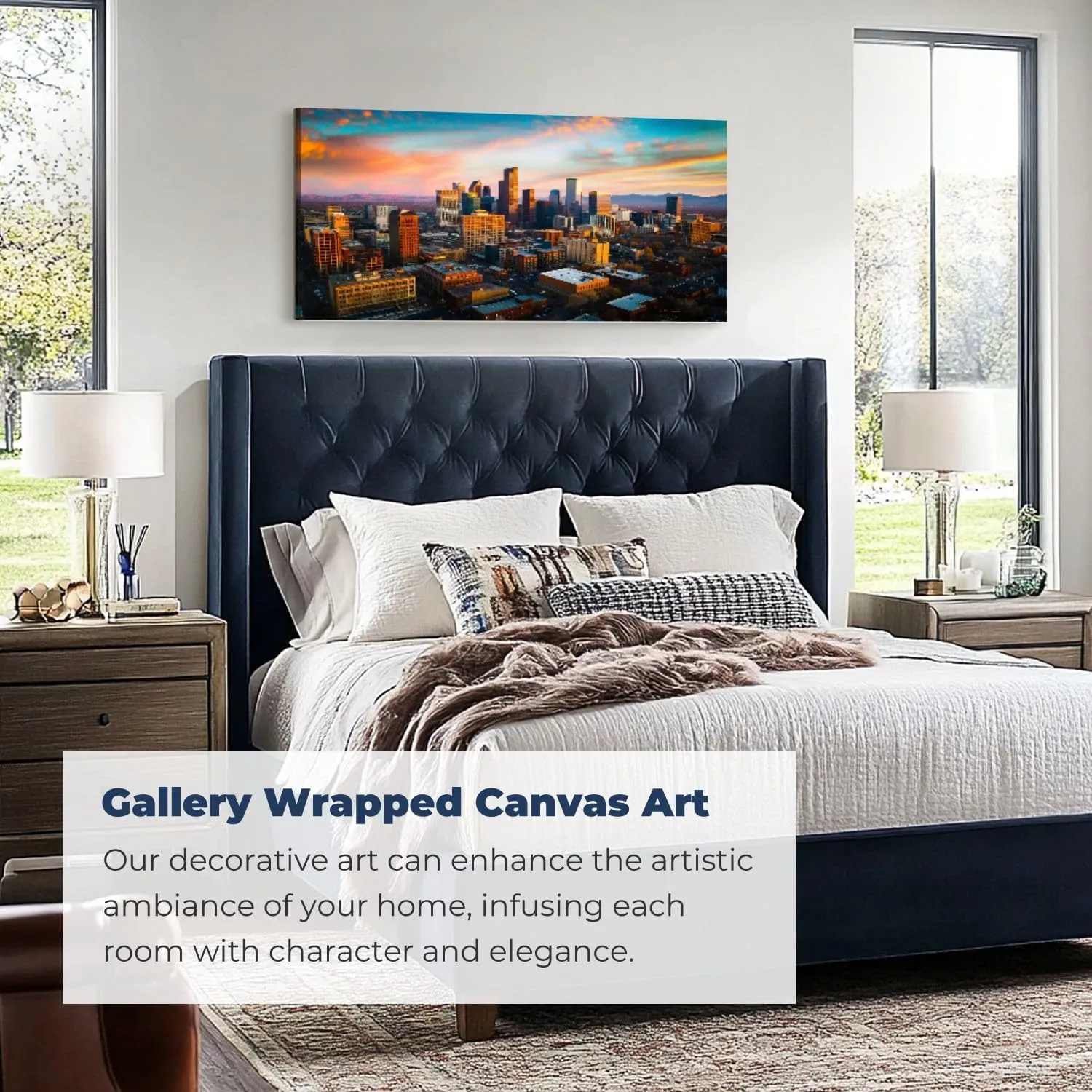 CHAUSSUREBAR Large Canvas Wall Art Alpine Glow Denver Sunrise Canvas Art Prints Pictures Wall Decor Living Room Wall Paintings for Bedroom Bathroom 20" x 40"