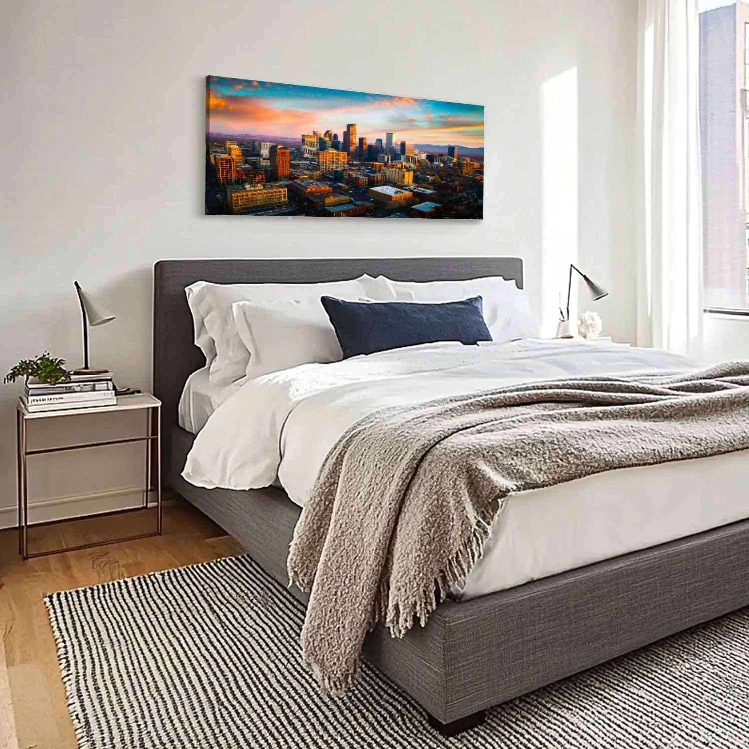 CHAUSSUREBAR Large Canvas Wall Art Alpine Glow Denver Sunrise Canvas Art Prints Pictures Wall Decor Living Room Wall Paintings for Bedroom Bathroom 20" x 40"