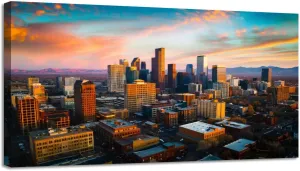 CHAUSSUREBAR Large Canvas Wall Art Alpine Glow Denver Sunrise Canvas Art Prints Pictures Wall Decor Living Room Wall Paintings for Bedroom Bathroom 20" x 40"