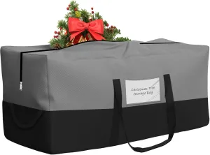 Christmas Tree Bag,Fits Up 8 Ft Tall Artificial Trees,600D Oxford Material,Heavy Duty Tree Bag,Dampproof Storage Bag with Durable Reinforced Handles & Dual Zipper&Transparent Pocket