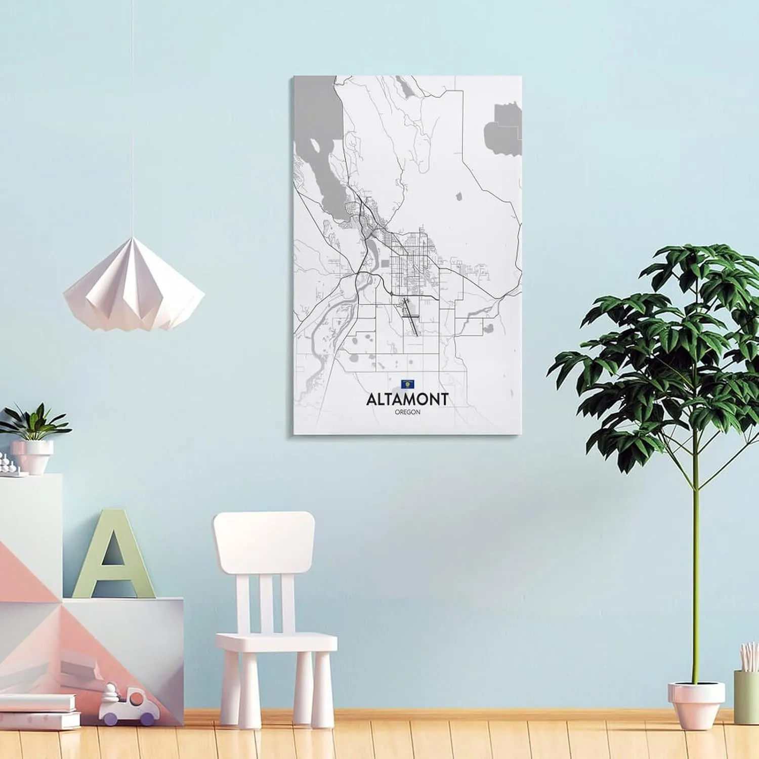 City Map Poster Altamont OR Poster Print Decorative Painting Canvas Wall Art Living Room Posters Bedroom Painting Frame 12x18inch(30x45cm)