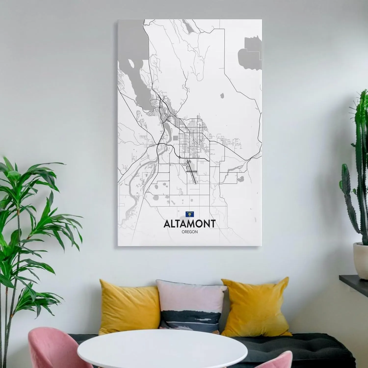 City Map Poster Altamont OR Poster Print Decorative Painting Canvas Wall Art Living Room Posters Bedroom Painting Frame 12x18inch(30x45cm)