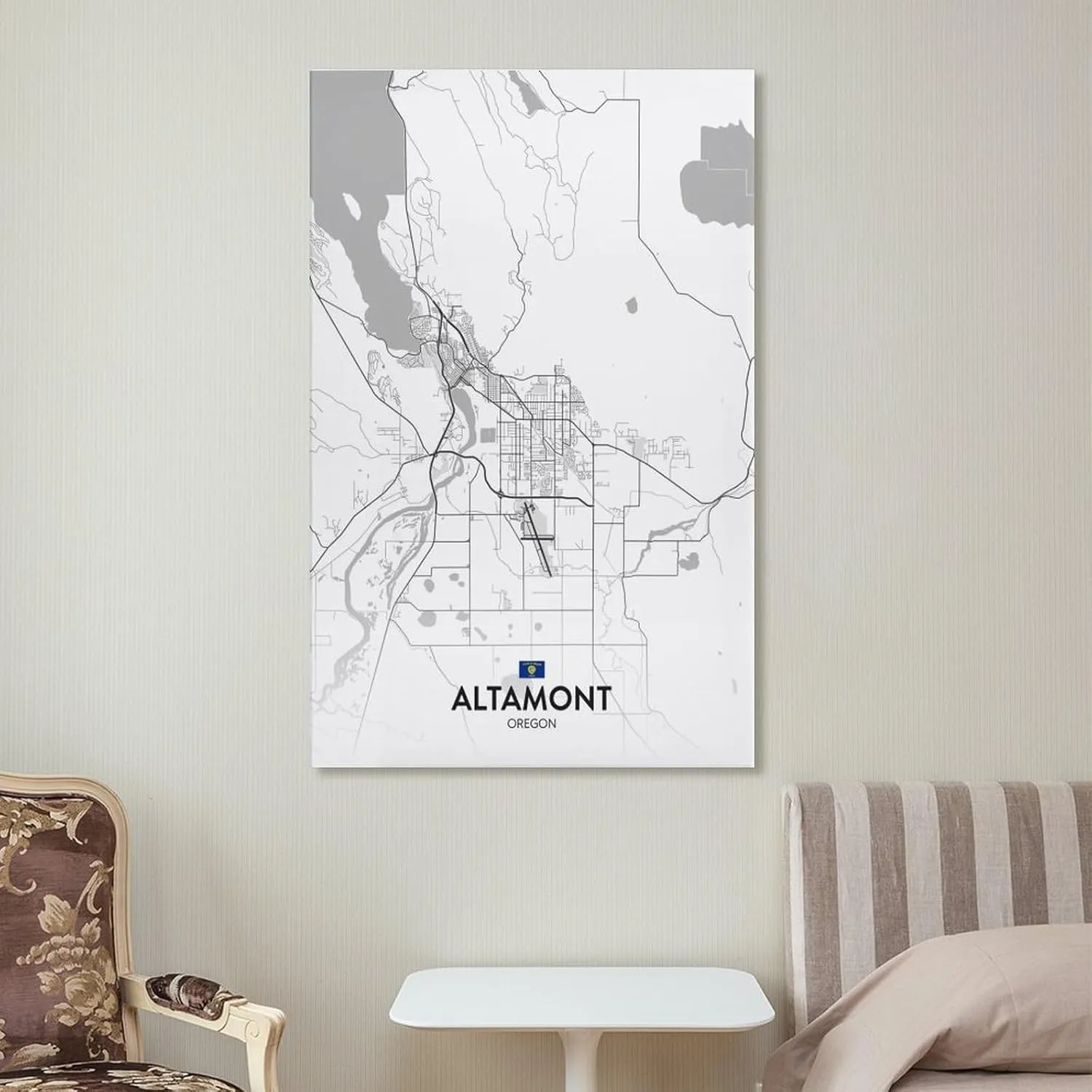 City Map Poster Altamont OR Poster Print Decorative Painting Canvas Wall Art Living Room Posters Bedroom Painting Frame 12x18inch(30x45cm)