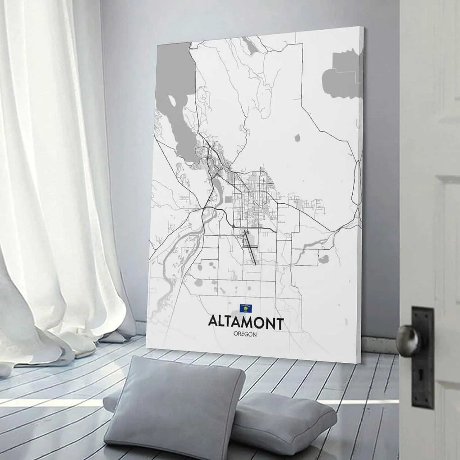City Map Poster Altamont OR Poster Print Decorative Painting Canvas Wall Art Living Room Posters Bedroom Painting Frame 12x18inch(30x45cm)