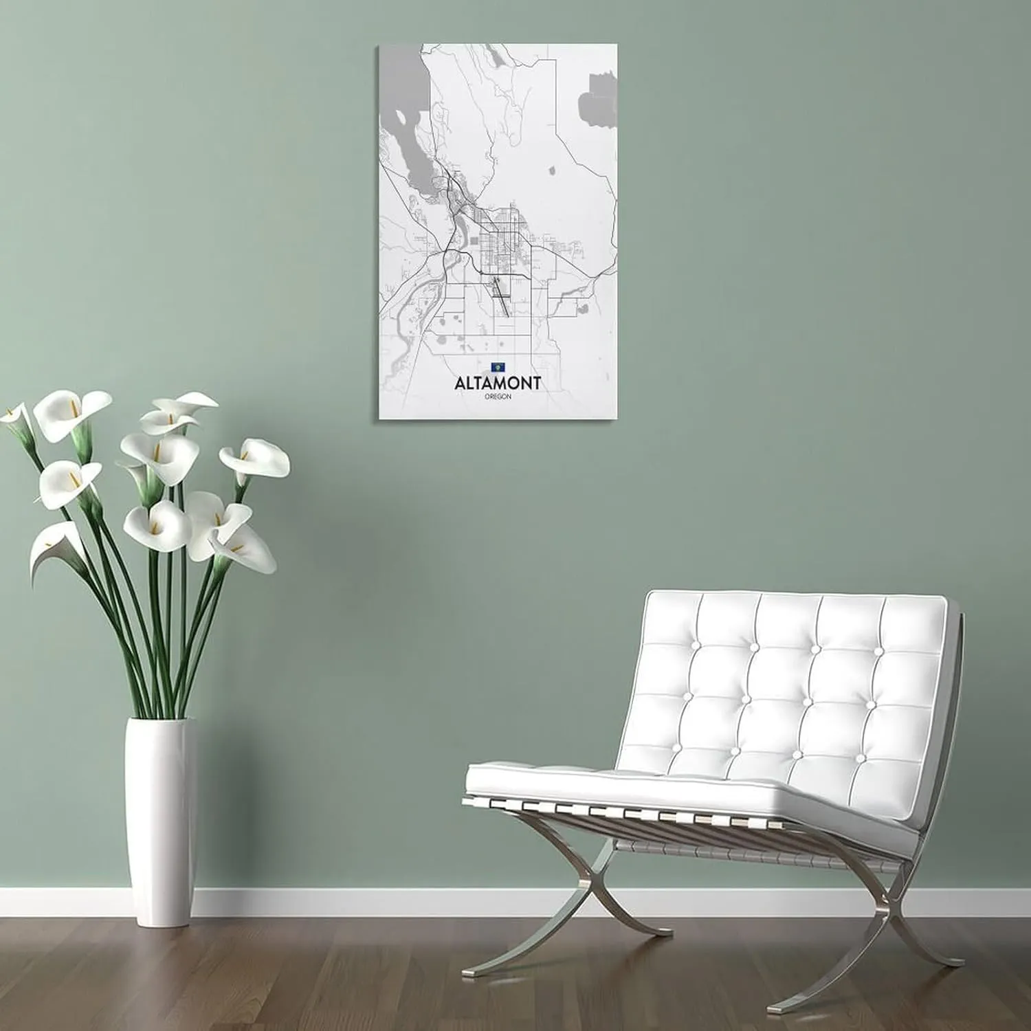 City Map Poster Altamont OR Poster Print Decorative Painting Canvas Wall Art Living Room Posters Bedroom Painting Frame 12x18inch(30x45cm)