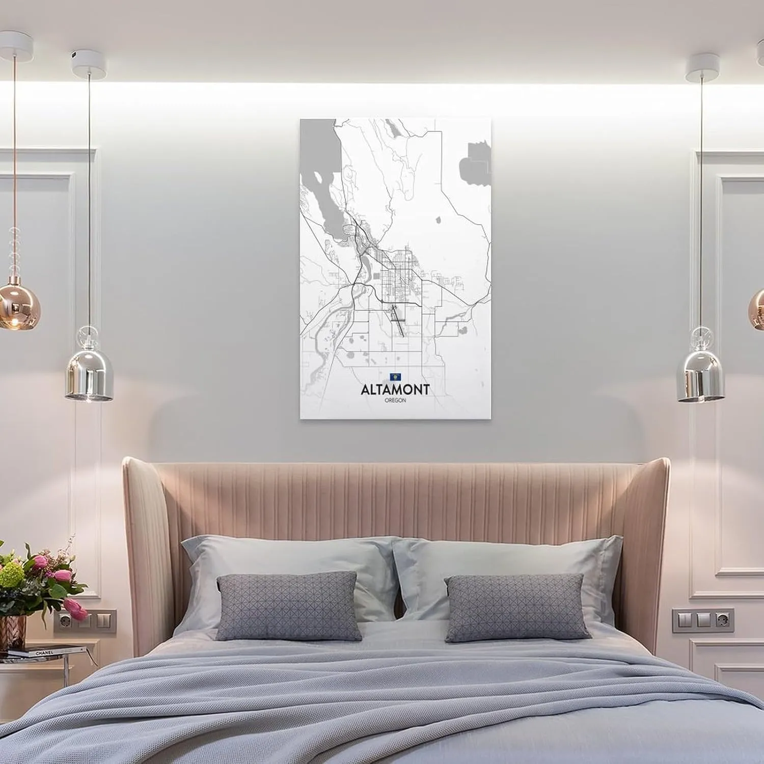 City Map Poster Altamont OR Poster Print Decorative Painting Canvas Wall Art Living Room Posters Bedroom Painting Frame 12x18inch(30x45cm)