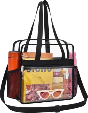 Clear Bag for Stadium Events - 12x6x12, Transparent Sports Bag with Reinforced Shoulder Straps