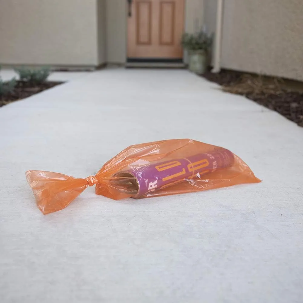 ClearBags LDPE Newspaper Bags, 7.52x21, Orange, 1000 Pack, Plastic Poly Bags for Newspapers, Packaging Sleeves for Flyers Catalogs, Perforated Tear Off, Protect Against Weather Bugs, .8 Mil, NPB3OB