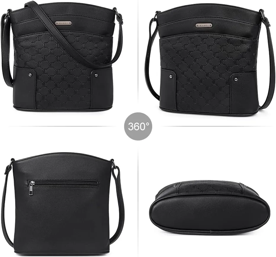 CLUCI Crossbody Bags for Women Leather Purse Travel Vacation Triple Pockets Vintage Handbags Shoulder Bags