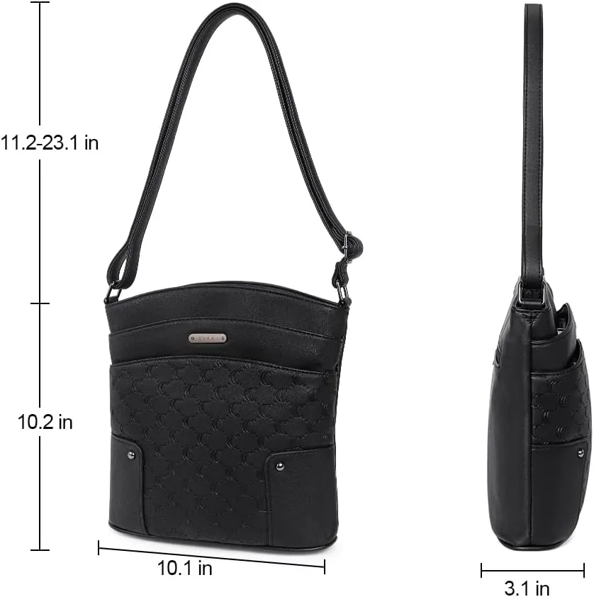 CLUCI Crossbody Bags for Women Leather Purse Travel Vacation Triple Pockets Vintage Handbags Shoulder Bags