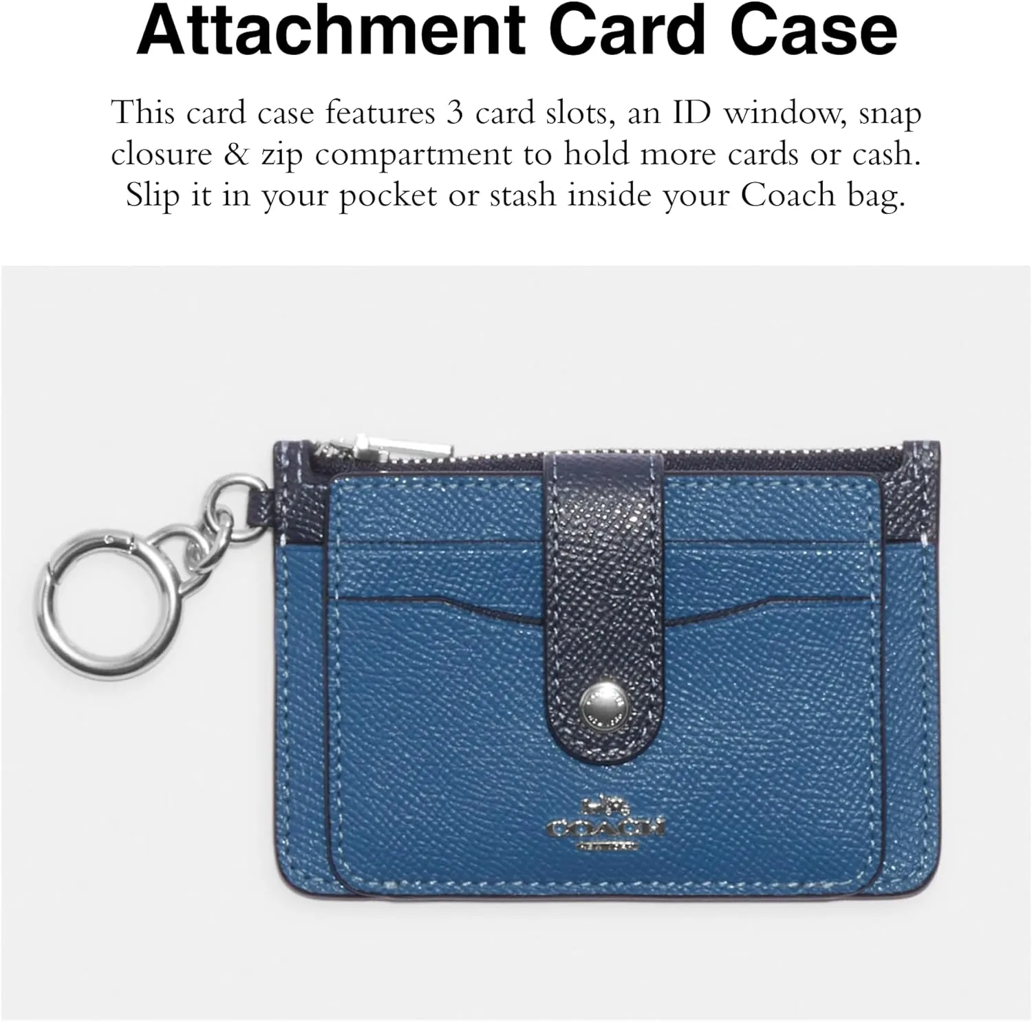 Coach Contrast Trim Attachment Card Case