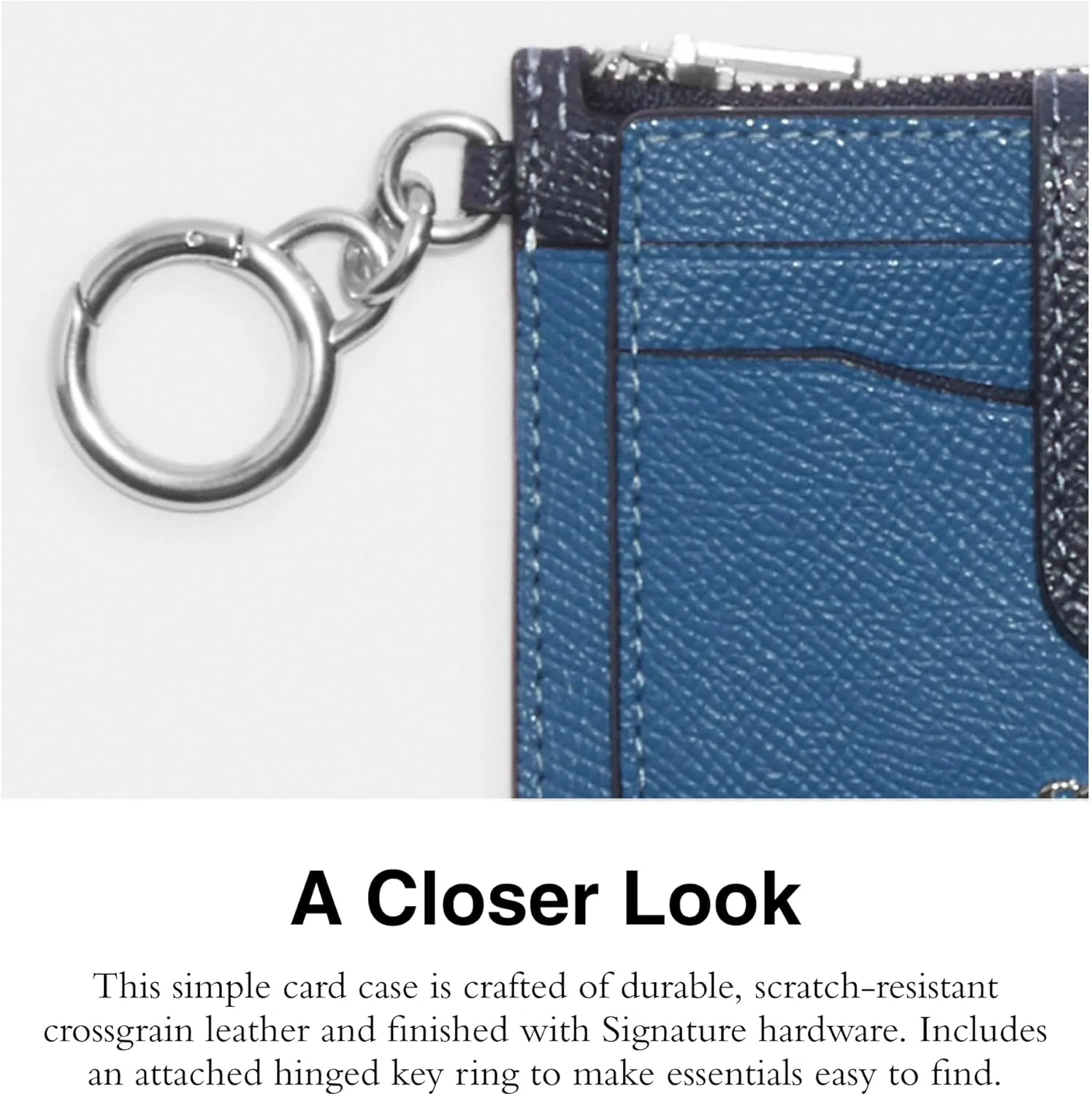 Coach Contrast Trim Attachment Card Case