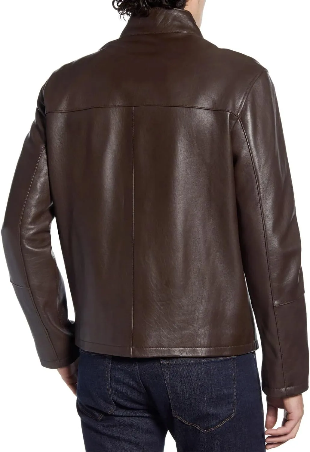 Cole Haan Men's Smooth Leather Moto Jacket