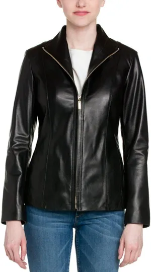 Cole Haan womens Classic Leather Jacket