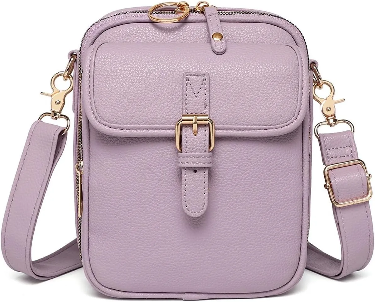Collaboraten1 Crossbody Leather Bag, Vintage Double Layer Large Capacity Cross Anti Theft Shoulder Bags, Built in Wallet