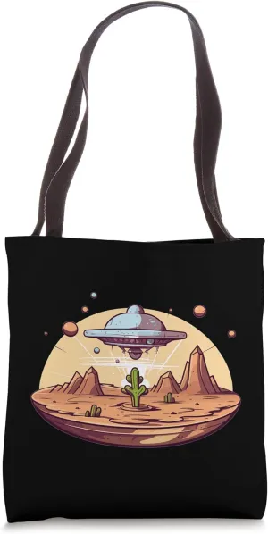 Colorful Flying Saucer I Cartoon Flying Saucer Tote Bag