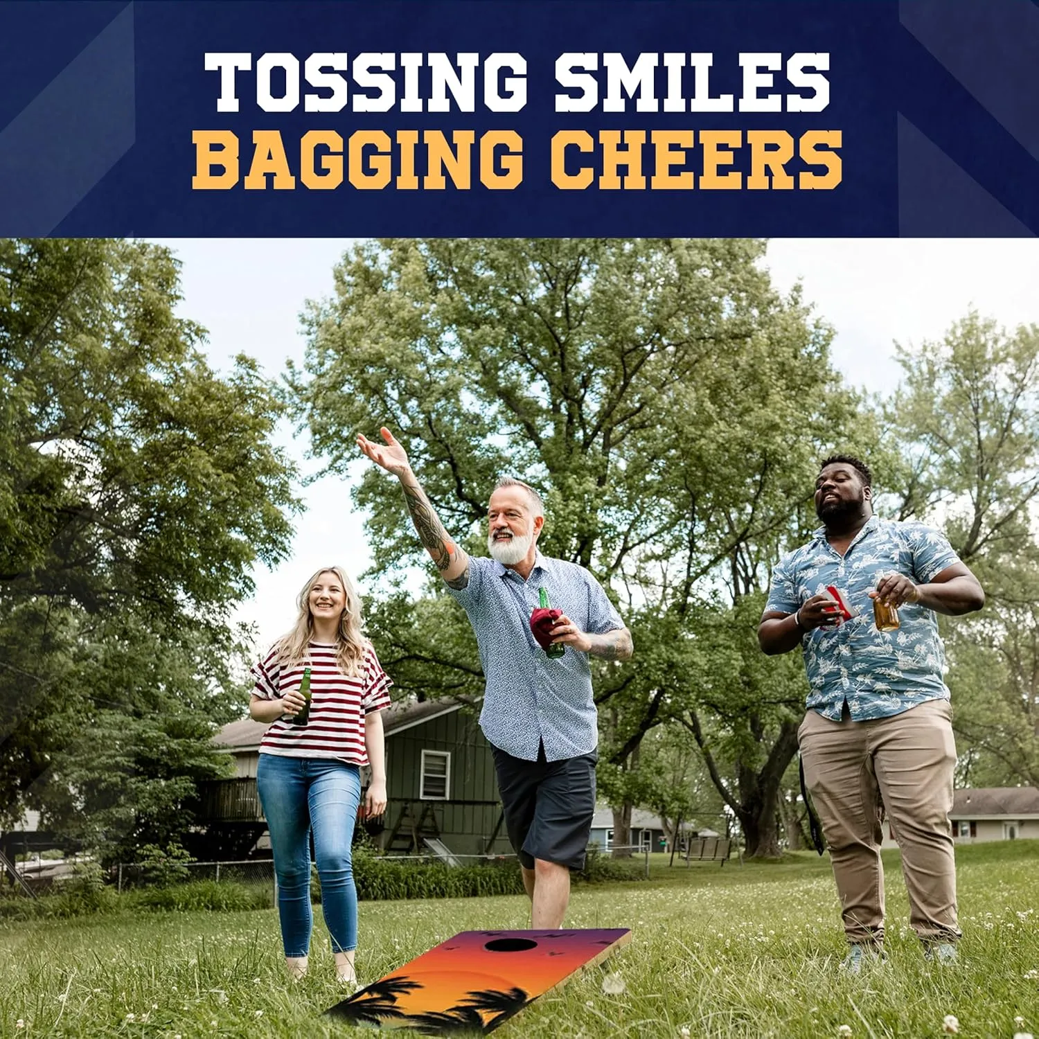 Cornhole365 Themed Cornhole Bag - All-Weather, Heavy-Duty & Durable Polyester Fabric, Resin Filling, Double-Stitched Duck Cloth - Professional Cornhole Bean Bags for Indoor & Outdoor Use - Set of 8
