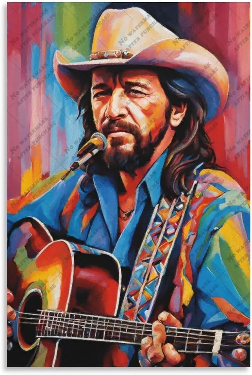 Country Folk Singer Waylon_Jennings (2) Poster Print Decorative Painting Canvas Wall Art Living Room Posters Bedroom Painting 24x36inch(60x90cm)