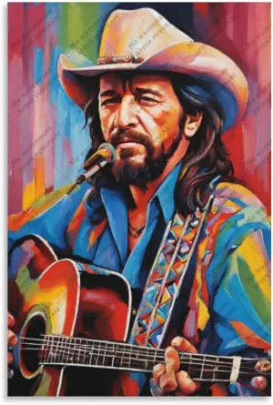 Country Folk Singer Waylon_Jennings (2) Poster Print Decorative Painting Canvas Wall Art Living Room Posters Bedroom Painting 24x36inch(60x90cm)