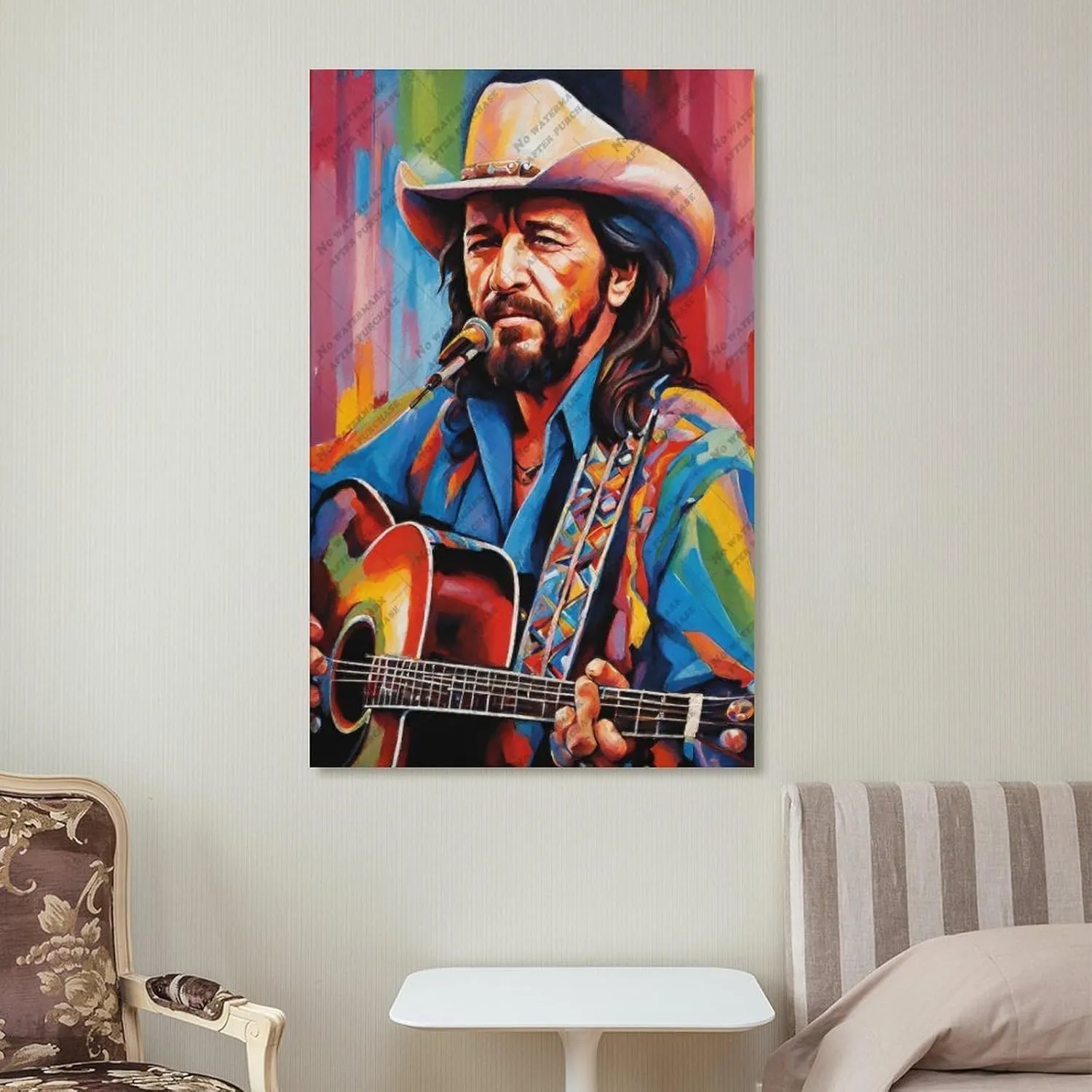Country Folk Singer Waylon_Jennings (2) Poster Print Decorative Painting Canvas Wall Art Living Room Posters Bedroom Painting 24x36inch(60x90cm)