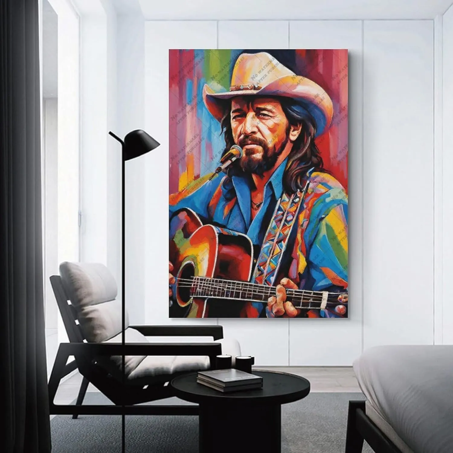 Country Folk Singer Waylon_Jennings (2) Poster Print Decorative Painting Canvas Wall Art Living Room Posters Bedroom Painting 24x36inch(60x90cm)