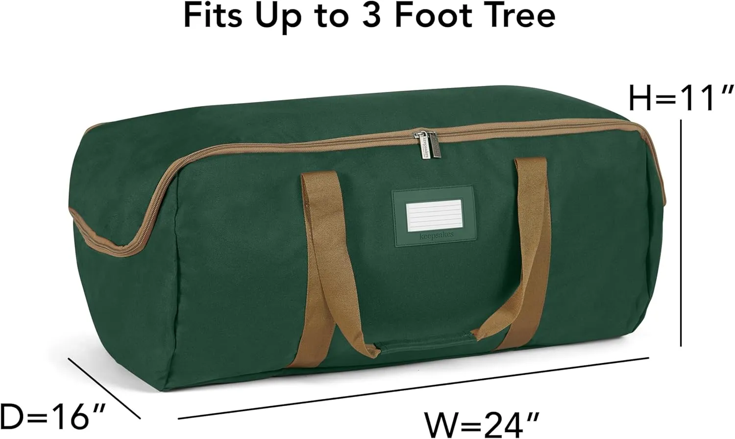 Covermates Keepsakes Garland Duffle Bag – Durable Polyester, Reinforced Handles, Fits up to 25 Foot Garland Depending on Thickness - Holiday Storage, Green