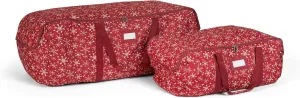Covermates Keepsakes Garland Duffle Bag – Durable Polyester, Reinforced Handles, Fits up to 25 Foot Garland Depending on Thickness - Holiday Storage, Red Snowflake