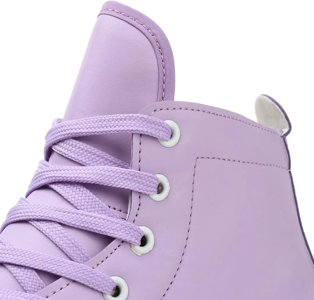 Cowhide High-Top Roller Skates - Classic Double Row Four-Wheel Skates for Men, Women & Girls