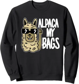 Cute Alpaca My Bags Graphic Llama SayingsDesigner Illustrati Sweatshirt