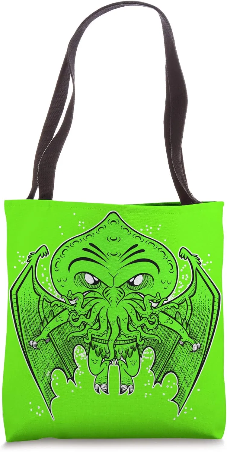 Cute Cthulhu Great Old One Vintage Octopus Cartoon Tote Bag