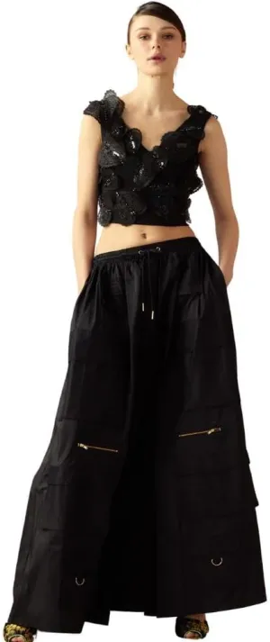 Cynthia Rowley Elle Embellished Heart Top (US, Alpha, X-Small, Regular, Regular, Black)