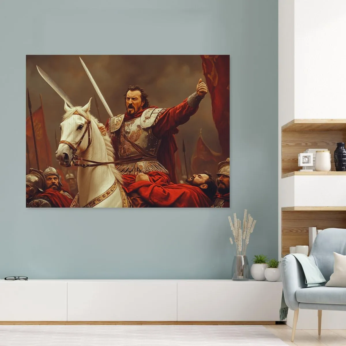CZOEODNMB Vivid Expressionist Wall Art Canvases Decor Emperor Peter Campaign Soldier Allure Classical For Nursery Space Living Room Impressionist Canvas Art Unframed.