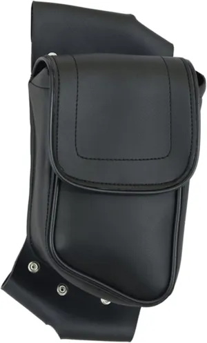 Daniel Smart Motorcycle Leather Crash Bar Bag - Left Side Saddlebag Guard bag Storage Pouch Snap Closure. (CRASH BAR BAG LEFT SIDE)