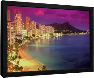 DDQXC Miami Beach Night View Decoration Poster Canvas Art Poster And Wall Art Picture Print Modern Family Bedroom Decor Posters 16x24inch(40x60cm), Aluminum Black-style