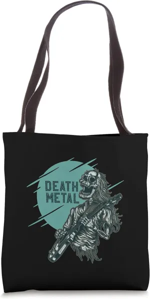 Death Metal Skeleton Guitarist Goth Genre Music Band Guitar Tote Bag