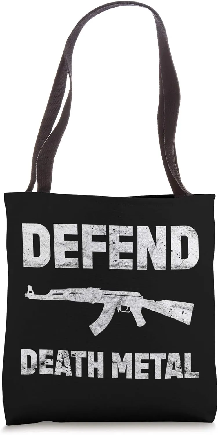 Defend Death Metal Atheist Black Satan Grindcore Lucifer 666 Tote Bag