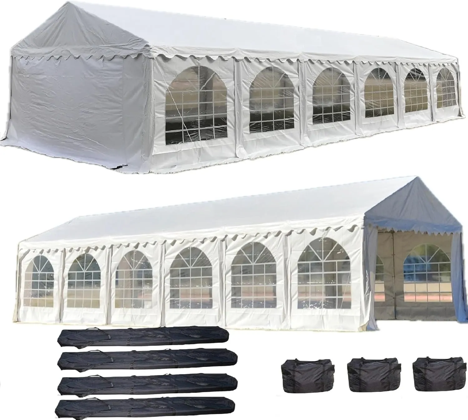 Delta 40'x20' Fire Retardant (FR) PVC Party Tent,Wedding Tent Canopy,Outdoor Event Shelter,Garden Gazebo,with Waterproof Top,Galvanized Steel Poles,Carry Bags