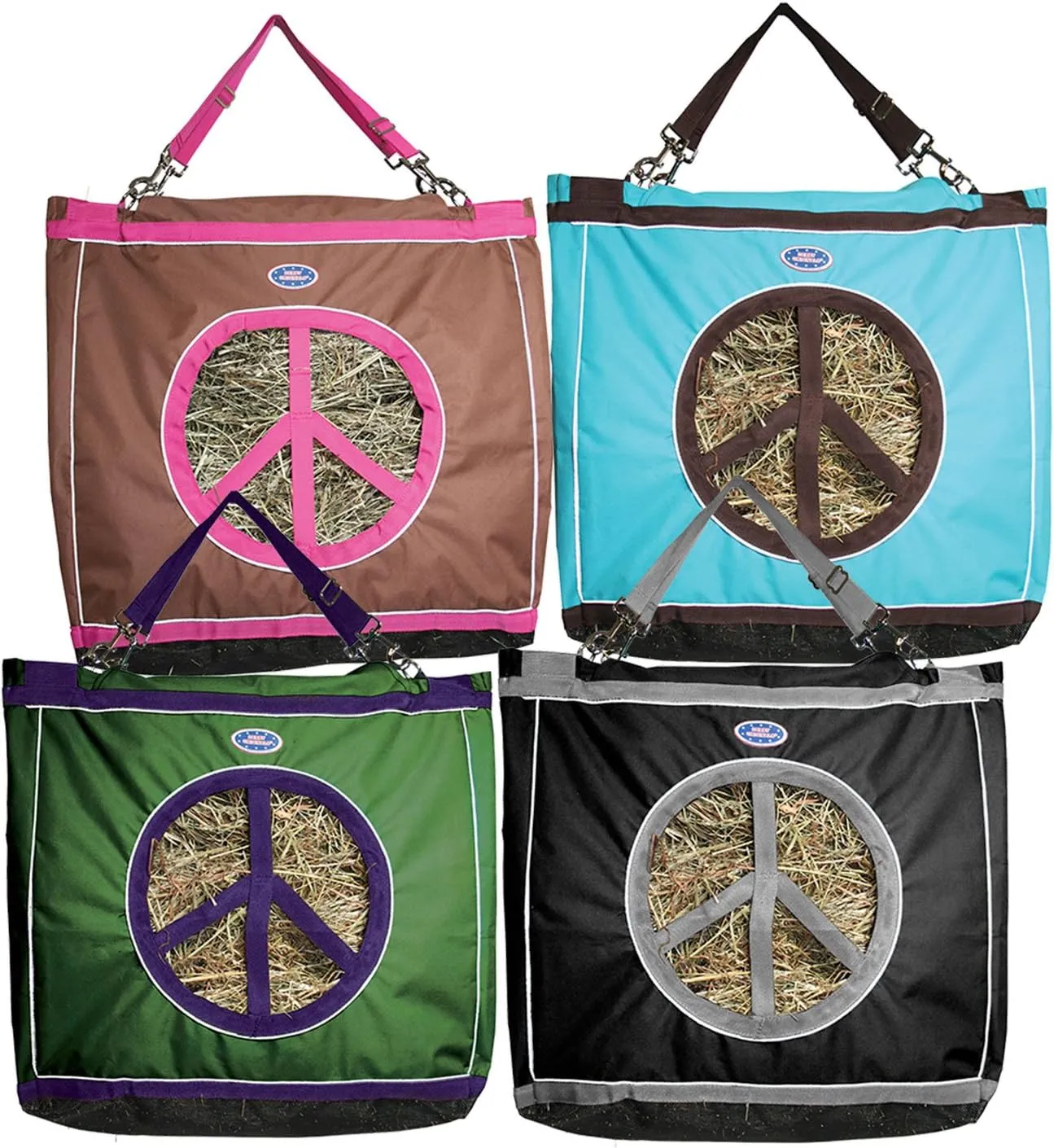 Derby Originals Reflective Peace Luv’in Top Load Hay Bag with Hanging Straps