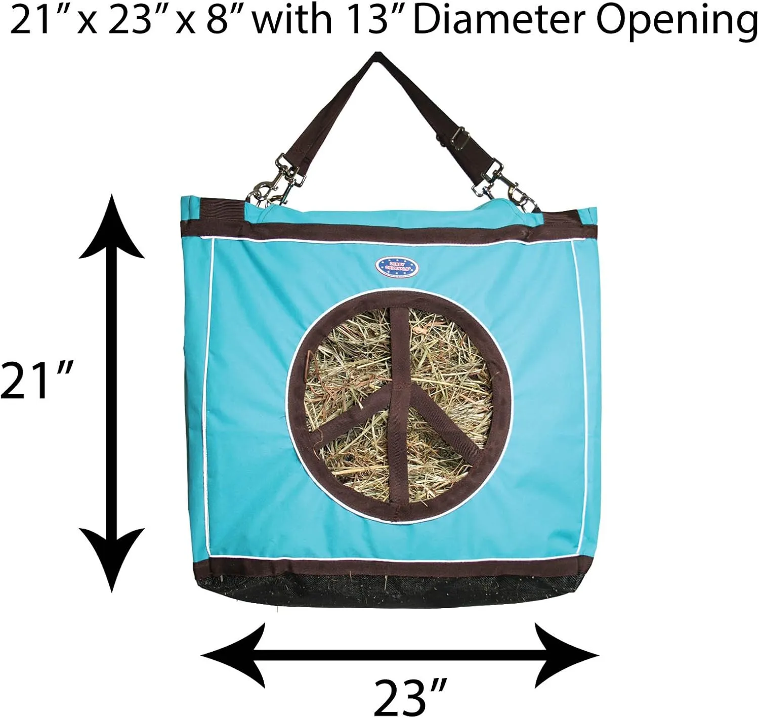 Derby Originals Reflective Peace Luv’in Top Load Hay Bag with Hanging Straps