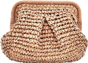DIHKLCIO Straw Clutch Purses for Women Summer Beach Woven Bag Purse 2025 Cloud Dumpling Pouch Crossbody Handbags