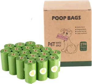Dog Poop Bags, 270 Count Pet Waste Bags, Guaranteed Leak Proof and Extra Thick, 9x13 Inches