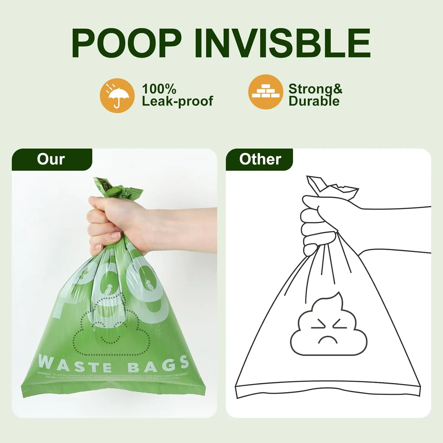 Dog Poop Bags 540Counts, 13"x9" Poop Invisible Dog Waste Bags with Dispenser, Double-layered Thicken Pine Scented Poop Bag Holders for Leashes, Extra Thick and 100% Leak Proof Pet Waste Bags(36 Rolls)