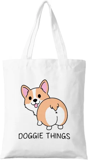 Doggie Things Canvas Tote Bag for Women, Dogs Lover Gift for Dog Mom, Birthday Christmas Cute Shepherd Gifts For Women.