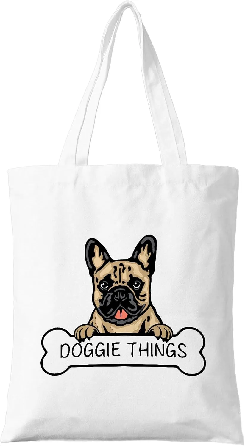 Doggie Things Canvas Tote Bag for Women, Dogs Lover Gift for Dog Mom, Birthday Christmas Cute Shepherd Gifts For Women.