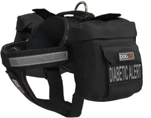 Dogline Unimax Multi-Purpose Vest Harness for Dogs with 2 Removable Diabetic Alert Patches and 2 Removable Side Utility Bags (Black, Large (28" - 38"))