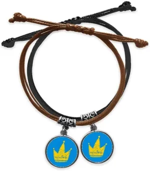 Doodle Scrawl Graffiti Marchese Headgear Bracelet Double Leather Rope Wristband Couple Set Gift