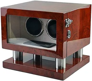 Double Automatic Watch Winder Box Wooden with Quiet Motor and LCD Digital Display Storage Display Box Piano Paint