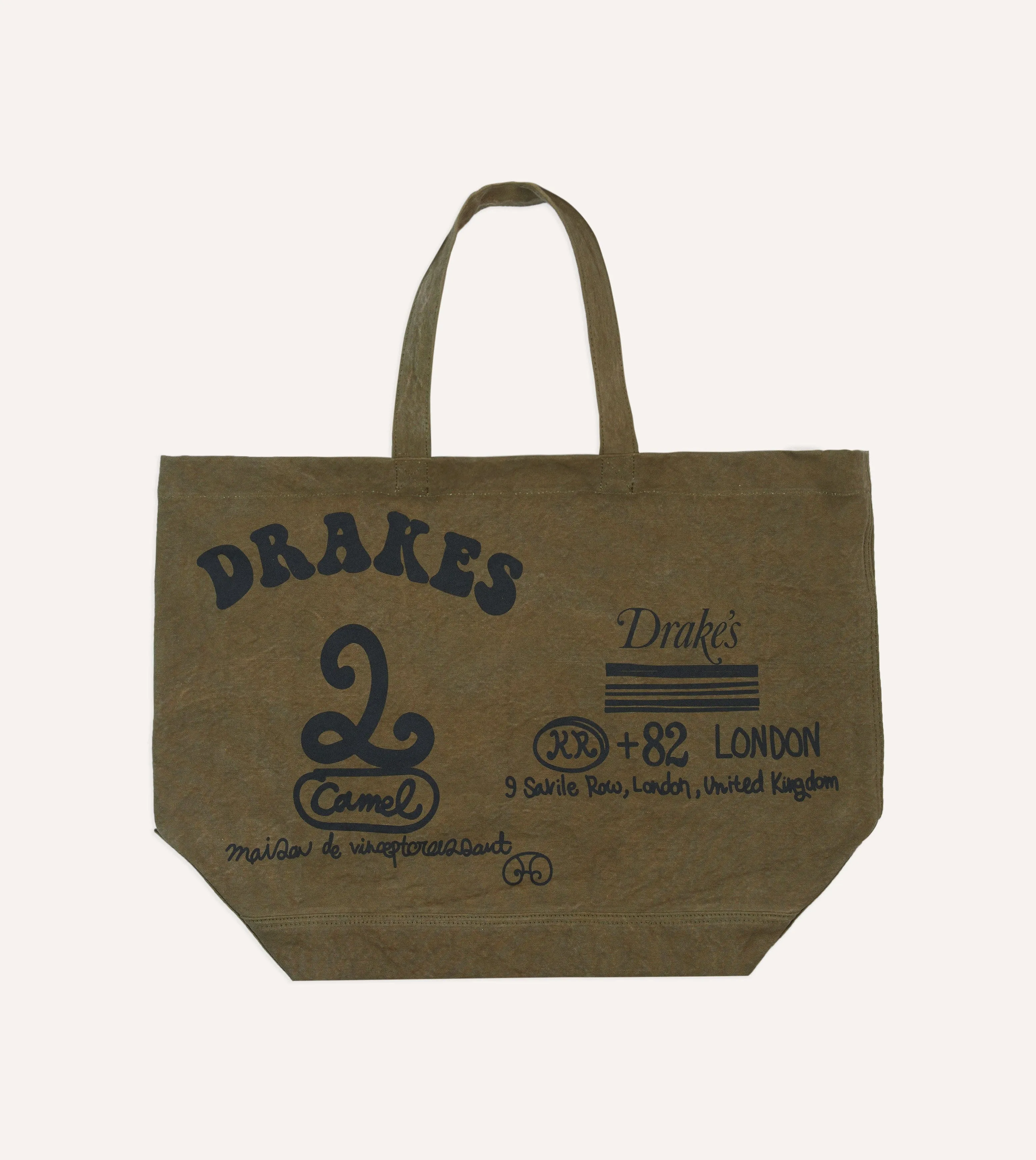 Drake's & Mr Camel Khaki Tote Bag